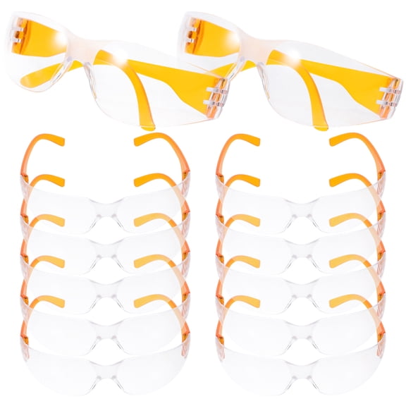 SEWOART 12Pcs Kids Safe Glasses Orange PC Protective Eyewear for Kids Stylish and Cute Design