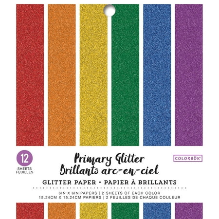 Colorbok Glitter Paper Pad 6"X6" 12/Pkg-Primary | Walmart Canada