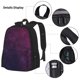 thumbnail image 3 of Easygdp Black Dark Blue Purple Mochila para Niños y Niñas con Set de Caja de Almuerzo y Estuche para Lápices 3 en 1, Mochila Escolar Estampada para Adolescentes, 3 of 7