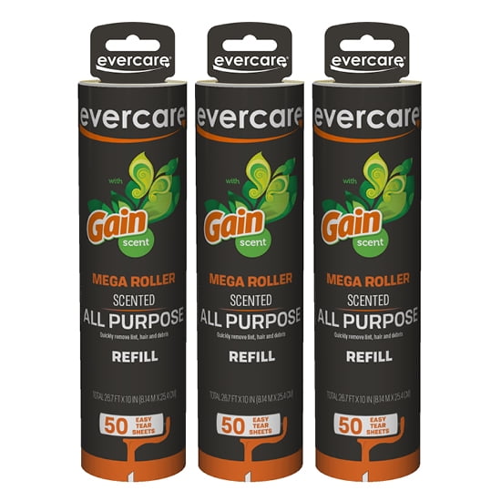 Evercare Pack of 3 Gain Scented AllPurpose Mega Lint Roller Refill