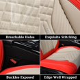 thumbnail image 6 of Coverado Front Pair Car Seat Covers, Waterproof Premium Leather Car Interior, 2 Pieces Auto Seat Protectors, Universal Fit Most Sedan, SUVs and Pickup, Beige&Red, 6 of 7