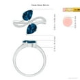 thumbnail image 5 of ANGARA Natural 2.5 ct London Blue Topaz Two-Stone Bypass Ring in 14K White Gold for Women (Size-8x6mm) | November Birthstone, Anniversary, Jewelry Gift for Women | Natural London Blue Topaz Ring, 5 of 10