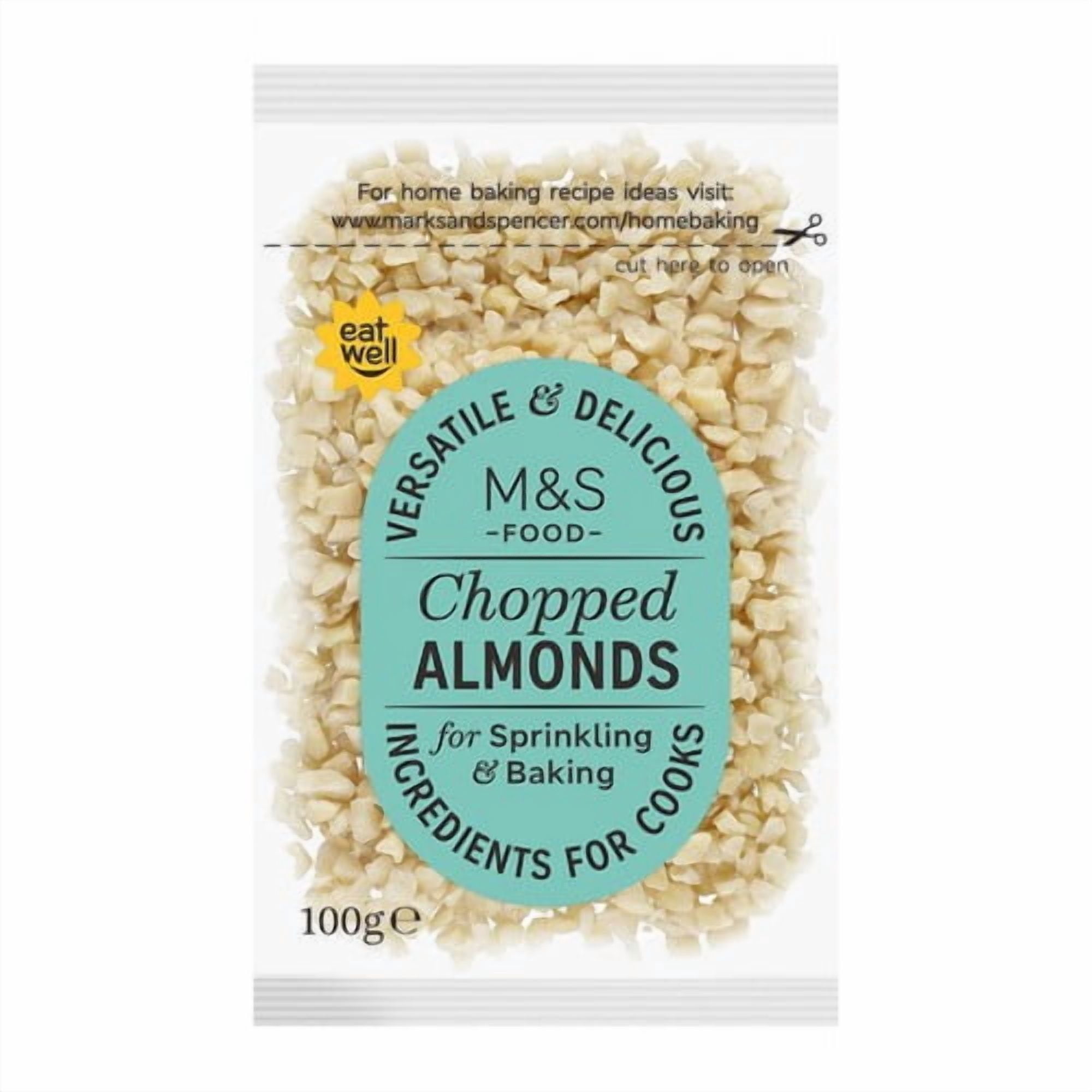 M&S Chopped Almonds 100g, British Import (Pack of 3)
