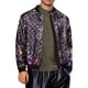 thumbnail image 1 of Chaqueta Bomber de Lentejuelas Brillantes para Hombre, Cierre, Fiesta, Disco, Metálica, Estilo Varsity, S Multicolor, 1 of 5