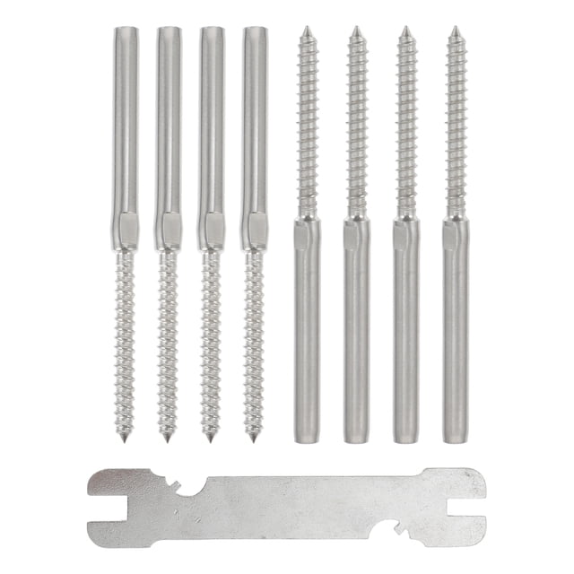 Weiweiguan 8pcs Stainless Steel Thread Swage Lag Screws Sturdy Deck Railing Hardwares