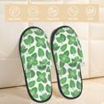thumbnail image 2 of Fotbe Green Leaves Pantuflas Peludas para Mujer con Estampado, Zapatillas de Peluche, Zapatos de Invierno para Casa, Uso Interior y Exterior-Medium, 2 of 8
