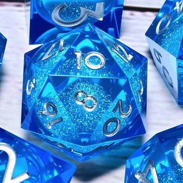 DND Resin Dice 7-Piece Set for Dungeons and Dragons DND 5e RPG Gift, Board Game Tabletop Role Playing Dice Game, Birthday Gift, Christmas, Thanksgiving, Halloween