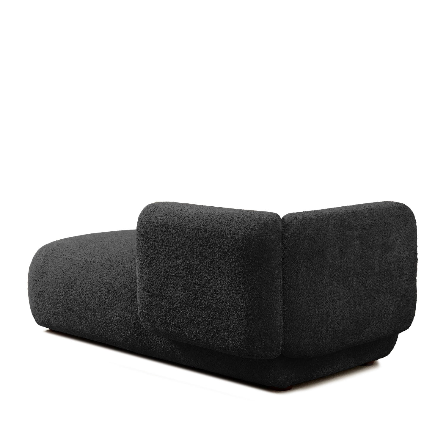 Hommoo 64" Boucle Upholstered Chaise Lounge Chair, Modern Tufted Leisure Sofa Chaise Sofa for Living Room, with Left Arm, Black