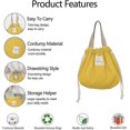 thumbnail image 3 of 2026 Drawstring Cosmetic Bag, Japanese Style Tote Cute Corduroy Makeup Portable Travel Storage Organizer Suitable For Students, Camping (yellow)_Sep, 3 of 5