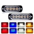 thumbnail image 2 of 1pcs 6 LED Luz De Advertencia Estroboscópica Barata Rejilla Intermitente Lightbar Camión Faro De Coche Lámpara De Tráfico Ámbar 12V 24V Luces, 2 of 4