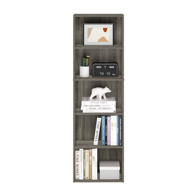Furinno Luder 5-Tier Open Shelf Bookcase, French Oak photo 5
