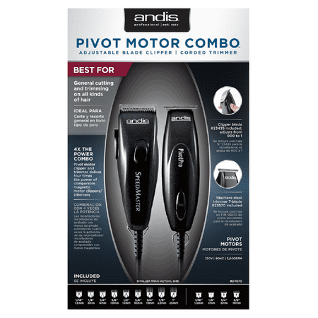Andis 24075 Pivot Motor Clipper/trimmer Combo, Black