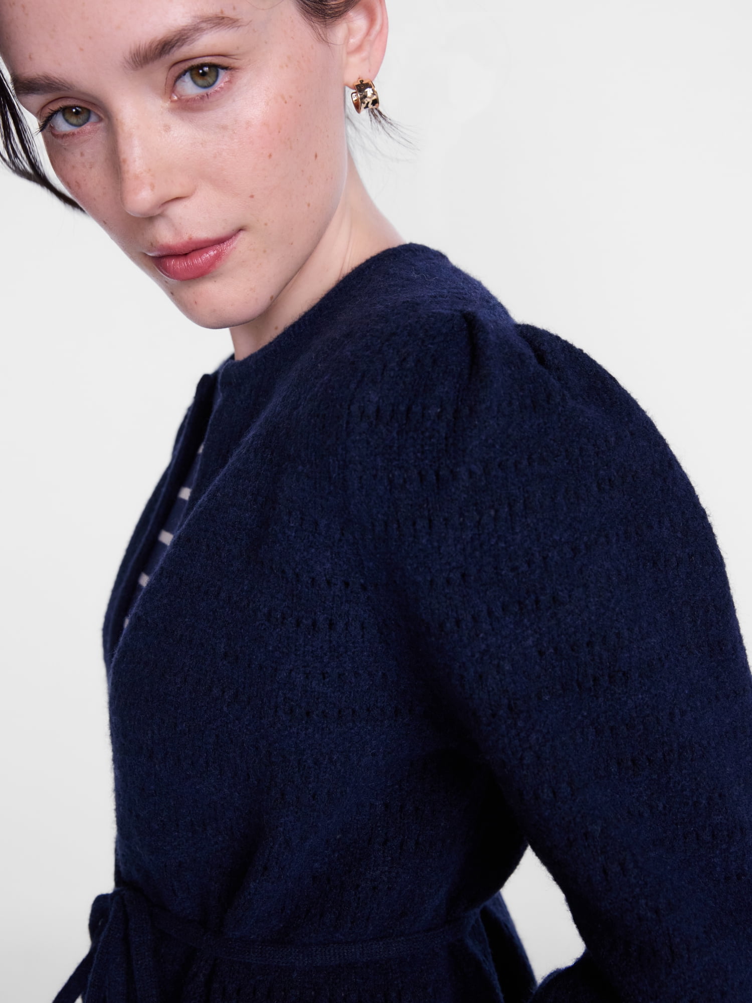 Scenario Women's and Women's Plus Open Tie Cardigan Lightweight Sweater with Long Sleeves, Sizes XS-4X
