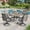Graywood Table- Gray Chairs, variant on VOXBIN 5 Pieces All Weather Outdoor Patio Dining Set - 40.6" Round Outdoor Table and 4 Patio Swivel Chairs for Lawn Garden