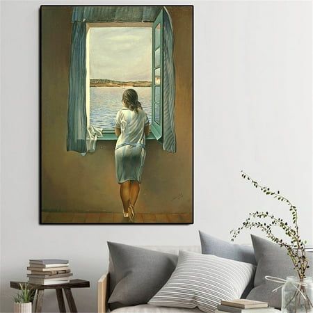Salvador Dali Canvas Famous Painting Figure At A Window Art Print Posters Wall Pictures For Living Room Home Decoration Canada - Famous Painting For Living Room Salvador Dali Canvas Famous Painting Figure At A Window Art Print Posters Wall Pictures For Living Room Home Decoration Canada - Famous Painting For Living Room