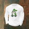 thumbnail image 5 of VBTAPA Men's St. Patrick's Day Waffle Shirts Long Sleeve Crewneck Pullover Big and Tall T-Shirt Loose Workout Casual Graphic Tees White M, 5 of 6