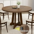 thumbnail image 4 of 47" Round Dining Table for 4,  Wooden Base Rustic Kitchen Table with Crossed Legs, Stable Structure, Modern for Kitchen, Living Room, 4 of 7