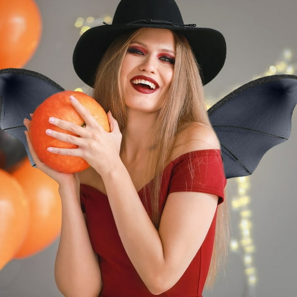 Fiudx Disfraz de Ala Negra, Accesorio de Cosplay de Diablo, Diseño Realista, Imprescindible para Fiestas de Halloween, Accesorio de Fotos, Versátil para Mascaradas, Navidad y Carnaval. Tamaño: 32 X 4