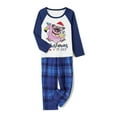 thumbnail image 3 of Elippeo Family Matching Christmas Pajamas, Baby Romper/Letter Print Long Sleeve Tops and Plaid Pants Loungewear Set, 3 of 10