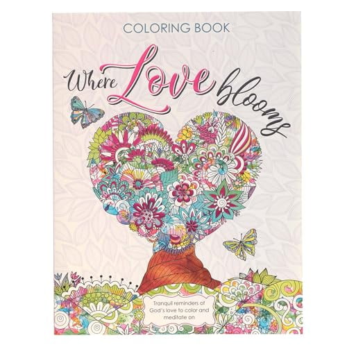 Pre-Owned Where Love Blooms Tranquil Reminders of God's Love to Color and Meditate On Inspirational Coloring Book for Adults and Teens with Scripture, 9781432133290, 1432133292, Paperback,