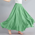thumbnail image 3 of Womens Plus Size Maxi Skirt Long Skirts for Women Trendy Elastic Waist Boho Skirts Casual Vacation Solid Color High Waisted Womens Vacation Beach Long Skirts, 3 of 4