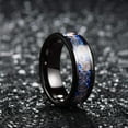 thumbnail image 3 of Fashion 8mm Unique Pattern Men Black Titanium Stainless Steel Ring Inlay Blue Carbon Fiber Stainless Steel Wedding Rings For Men Silver Color 13, 3 of 6