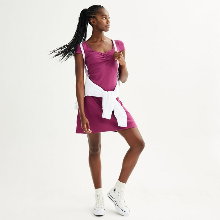 Juniors' SO Cinch Front Cap Sleeve Dress Color: Mystic Green Size: X SMALL  - Walmart.com