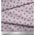 thumbnail image 2 of Soimoi Gray Silk Fabric Monster Lips & Teeth Face Decor Fabric Printed Yard 42 Inch Wide, 2 of 3