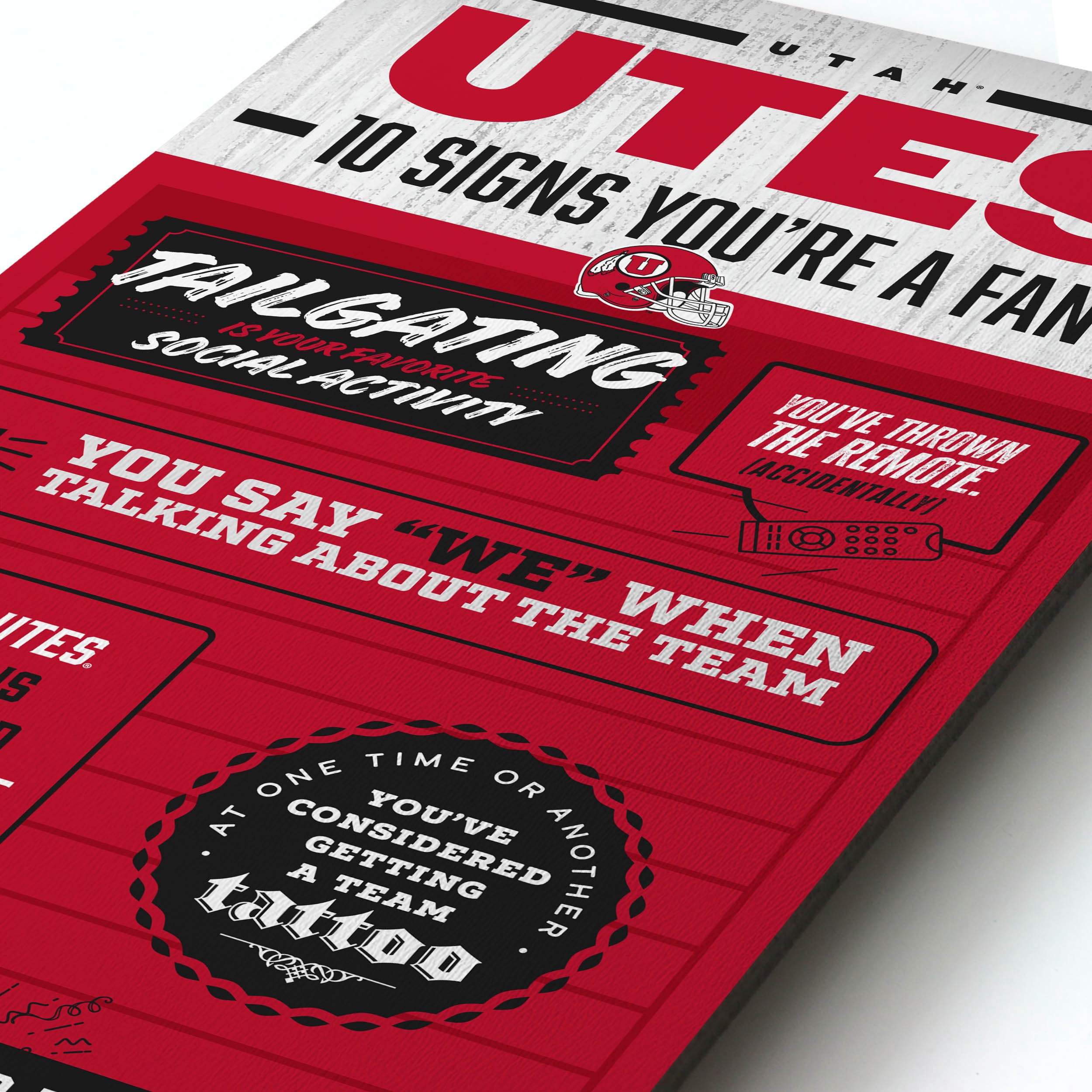 YouTheFan NCAA Utah Utes 3D Top 10 Wall Art