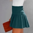 thumbnail image 4 of Linen Skorts for Women Smocked Elastic High Waisted Ruffle Skorts Wide Leg Boho Skirts, XL, 4 of 7