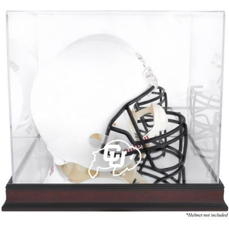 Colorado Buffaloes Mahogany Base Logo Helmet Display Case with Mirrored Back