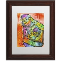 Trademark Fine Art "Monkey 1" Canvas Art by Dean Russo, White Matte, Wood Frame