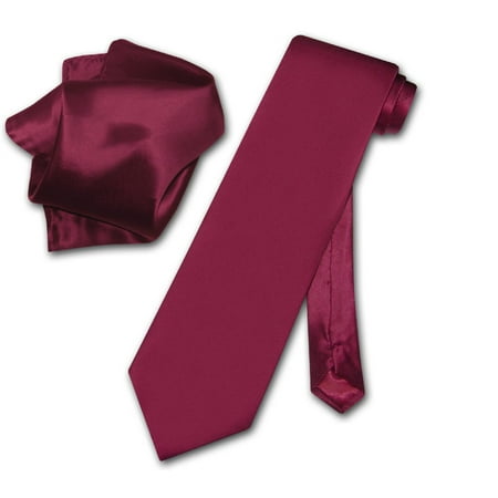 - Biagio 100% SILK Solid BURGUNDY Color NeckTie & Handkerchief Men's Neck Tie Set