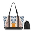 thumbnail image 7 of FORMRS Canvas Laptop Tote Bag for Women with 15.6" Computer Compartments Shoulder Handbag, Leopards Leaves, 7 of 7