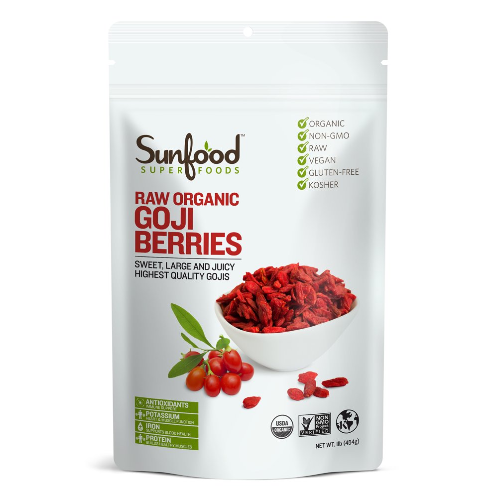 Sunfood Superfoods Organic Goji Berries, 1.0 Lb