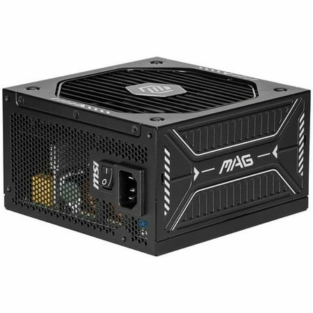 MSI MAG A650GLS PCIE5 650W Power Supply - ATX, Internal - 120 V AC, 230 V AC Input - 650 W - Active PFC - PCI Express Connector 5.1 - 1 Fan(s) - 90% Efficiency - Low Noise, On/Off Switch