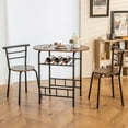 thumbnail image 4 of Gymax 3 PCS Wooden Round Table & Chairs Set Dining Table Set with Rustproof Steel, 4 of 10