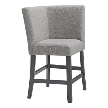Pemberly Row Counter Corner Bench - Upholstered Back in Gray