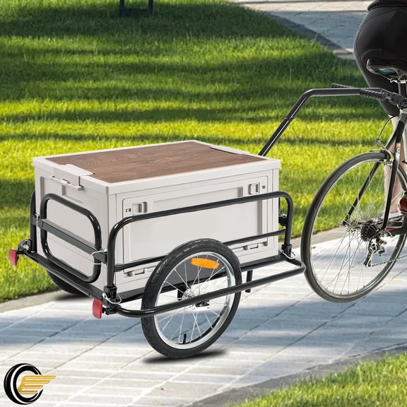 Bike Cargo Trailer w/ Universal Bicycle Coupler Foldable Bicycle Cart Wagon