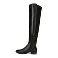 thumbnail image 3 of SAM EDELMAN Womens Black Mixed Media Partial Side Zip Closure Stretch-Knit Insets Cushioned Pam Almond Toe Block Heel Zip-Up Boots 8 M, 3 of 4