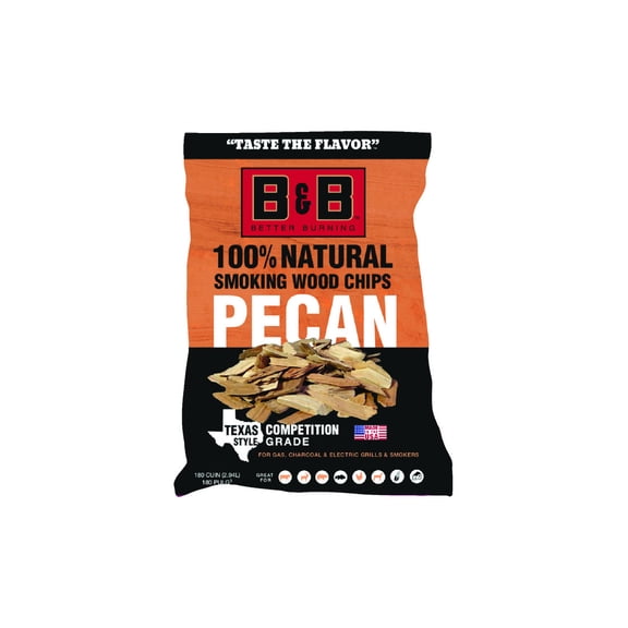 B&B Charcoal 00123 Wood Smoking Chips All Natural Pecan 180 cu in