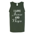 thumbnail image 2 of Wild Bobby I Love Jesus and Naps Inspirational/Christian Men Graphic Tank Top, Forest Green, XX-Large, 2 of 5