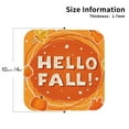 thumbnail image 2 of Disketp Hello Fall 1 Funny Coasters,4 Pcs Leather Coasters with Holder, Perfect Housewarming Hostess Gifts,Protect Furniture from Water Marks Scratch and Damage-Square, 2 of 6