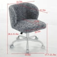 thumbnail image 5 of Furniture Office Chair,  Artificial Rabbit Hair Makeup Vanity Chair Chair, 360 Comfy Swivel Armless Chair with Wheels, Modern Height Adjustable Cute Vanity Chair for Living Room Small Spaces Ivory, 5 of 8