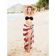 thumbnail image 2 of HAPPY BAY Women's Summer Pareos Beach Swim 4th of July Cover Ups Swimsuit Beachwear Sarong Vacation Swimwear Wraps Coverups for Women One Size American Flag, Red, 2 of 6