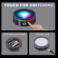 thumbnail image 4 of PATIKIL LED Light Base Non-Slip Round Display Stand, LED 6 Lighting Mode Multicolor Flat Light Base for Glass Ball 3D Crystal Party Decoration, Silver, 4 of 6