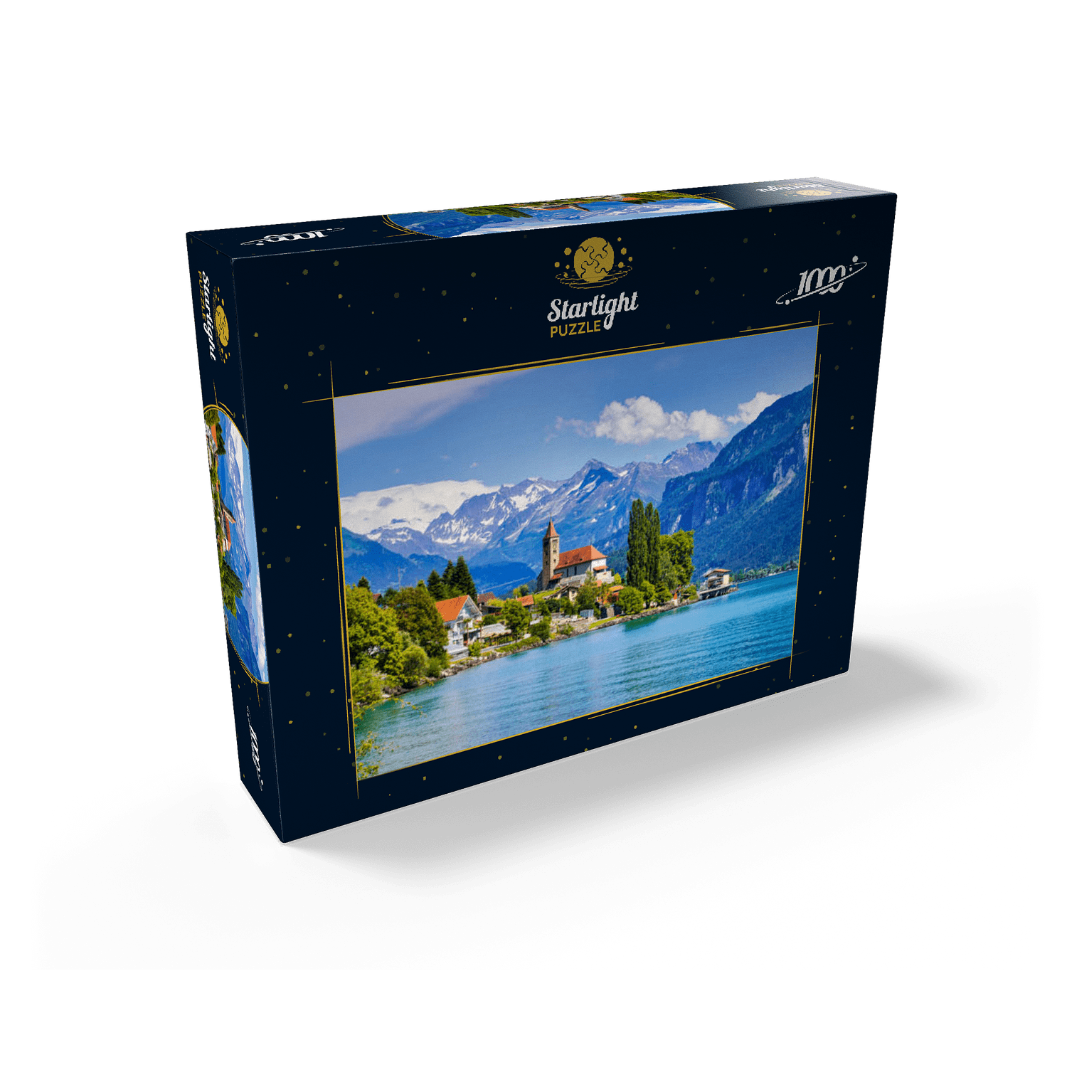 MyPuzzle - Town Of Brienz On Lake Brienz Near Interlaken, Switzerland - Premium 1000 Piece Jigsaw Puzzle for Adults