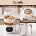 thumbnail image 5 of ICETear Electric Hot Pot and Low Sugar Rice Cooker, Portable Mini Cooking Pot with Foldable Handle, Titanium Non-Stick Inner Pot and 6 Smart Menus, Off-White, 5 of 8