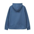 thumbnail image 5 of Women's Sporty Zip Up Hoodie Casual Winter Pullover Comfortable Semi Zip Design Long Sleeve Top Blue L, 5 of 9