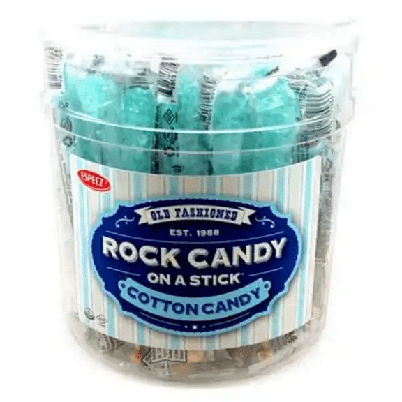 Rock Candy On A Stick - Cotton Candy 36 Ct. Tub - Individually Wrapped Lollipops